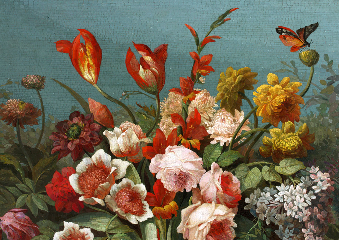 Flowers with Cardinal Woodpecker Panel